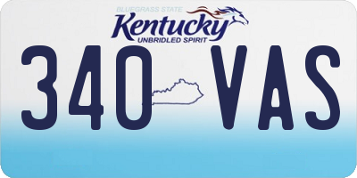 KY license plate 340VAS