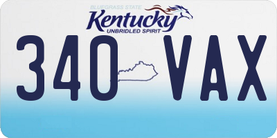 KY license plate 340VAX