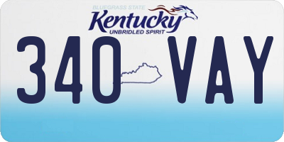KY license plate 340VAY