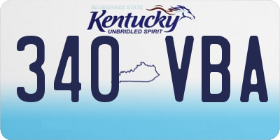 KY license plate 340VBA