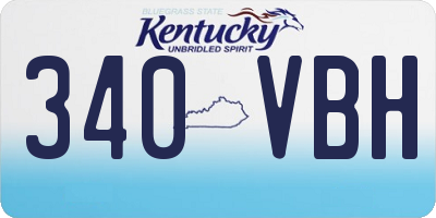 KY license plate 340VBH