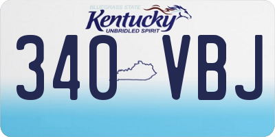 KY license plate 340VBJ