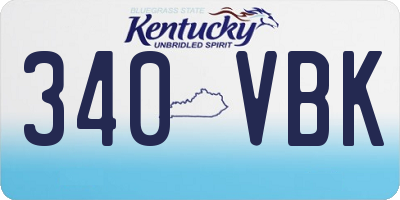 KY license plate 340VBK