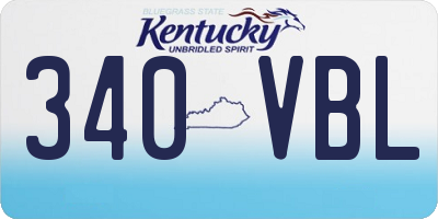 KY license plate 340VBL