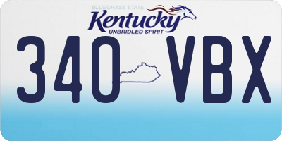 KY license plate 340VBX