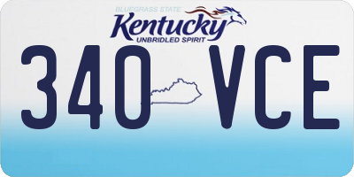 KY license plate 340VCE
