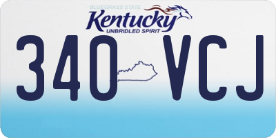 KY license plate 340VCJ
