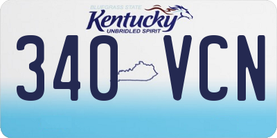KY license plate 340VCN