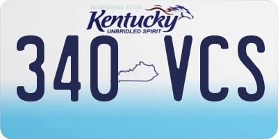 KY license plate 340VCS