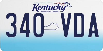 KY license plate 340VDA