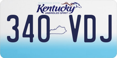 KY license plate 340VDJ