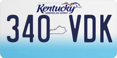 KY license plate 340VDK