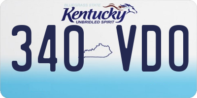 KY license plate 340VDO