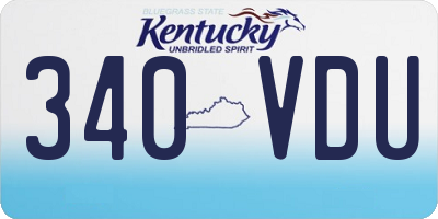 KY license plate 340VDU