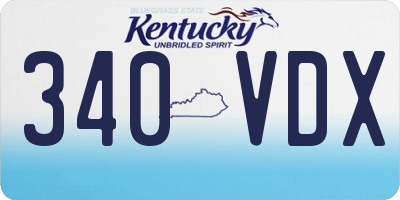 KY license plate 340VDX