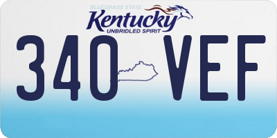 KY license plate 340VEF