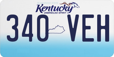 KY license plate 340VEH