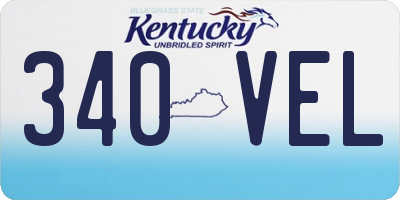 KY license plate 340VEL