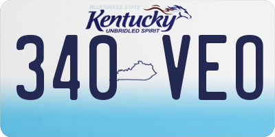 KY license plate 340VEO