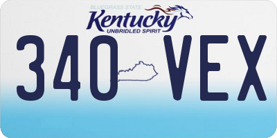 KY license plate 340VEX