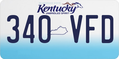 KY license plate 340VFD