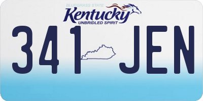 KY license plate 341JEN