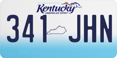 KY license plate 341JHN