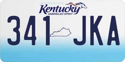 KY license plate 341JKA