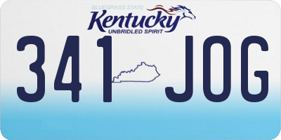 KY license plate 341JOG