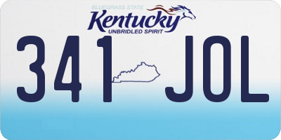 KY license plate 341JOL