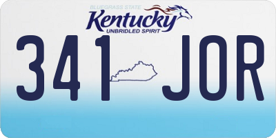 KY license plate 341JOR