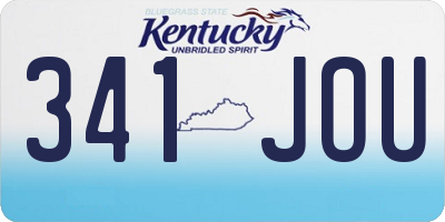 KY license plate 341JOU