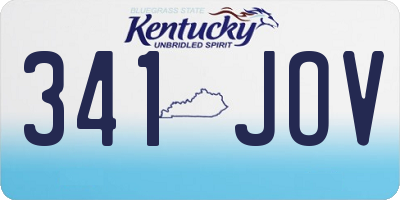 KY license plate 341JOV
