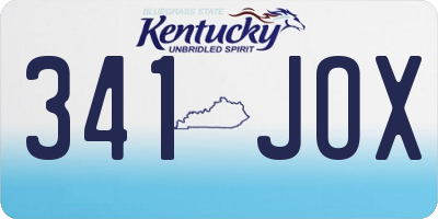 KY license plate 341JOX