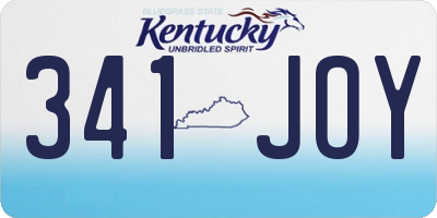 KY license plate 341JOY