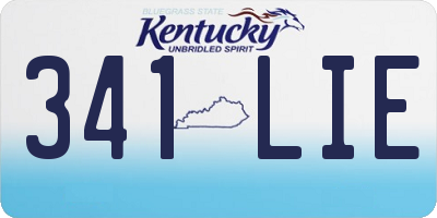 KY license plate 341LIE