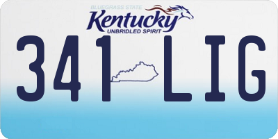 KY license plate 341LIG
