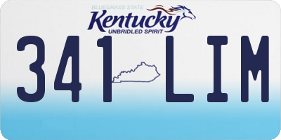 KY license plate 341LIM
