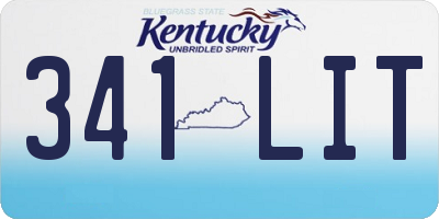 KY license plate 341LIT