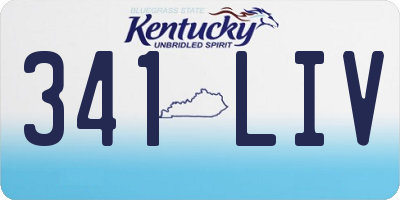 KY license plate 341LIV
