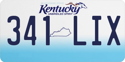 KY license plate 341LIX