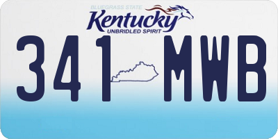 KY license plate 341MWB