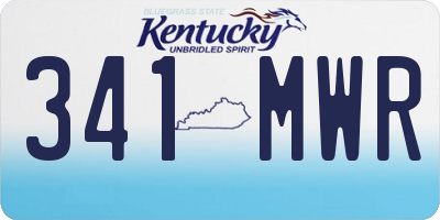 KY license plate 341MWR