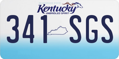 KY license plate 341SGS