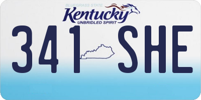 KY license plate 341SHE