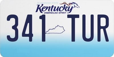 KY license plate 341TUR