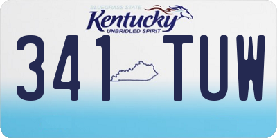 KY license plate 341TUW