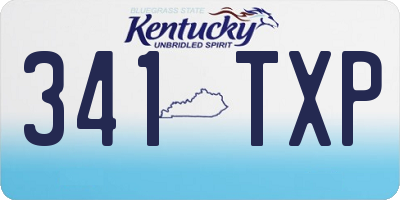 KY license plate 341TXP