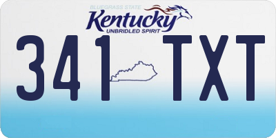 KY license plate 341TXT