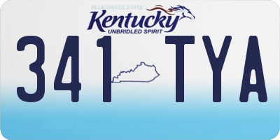 KY license plate 341TYA